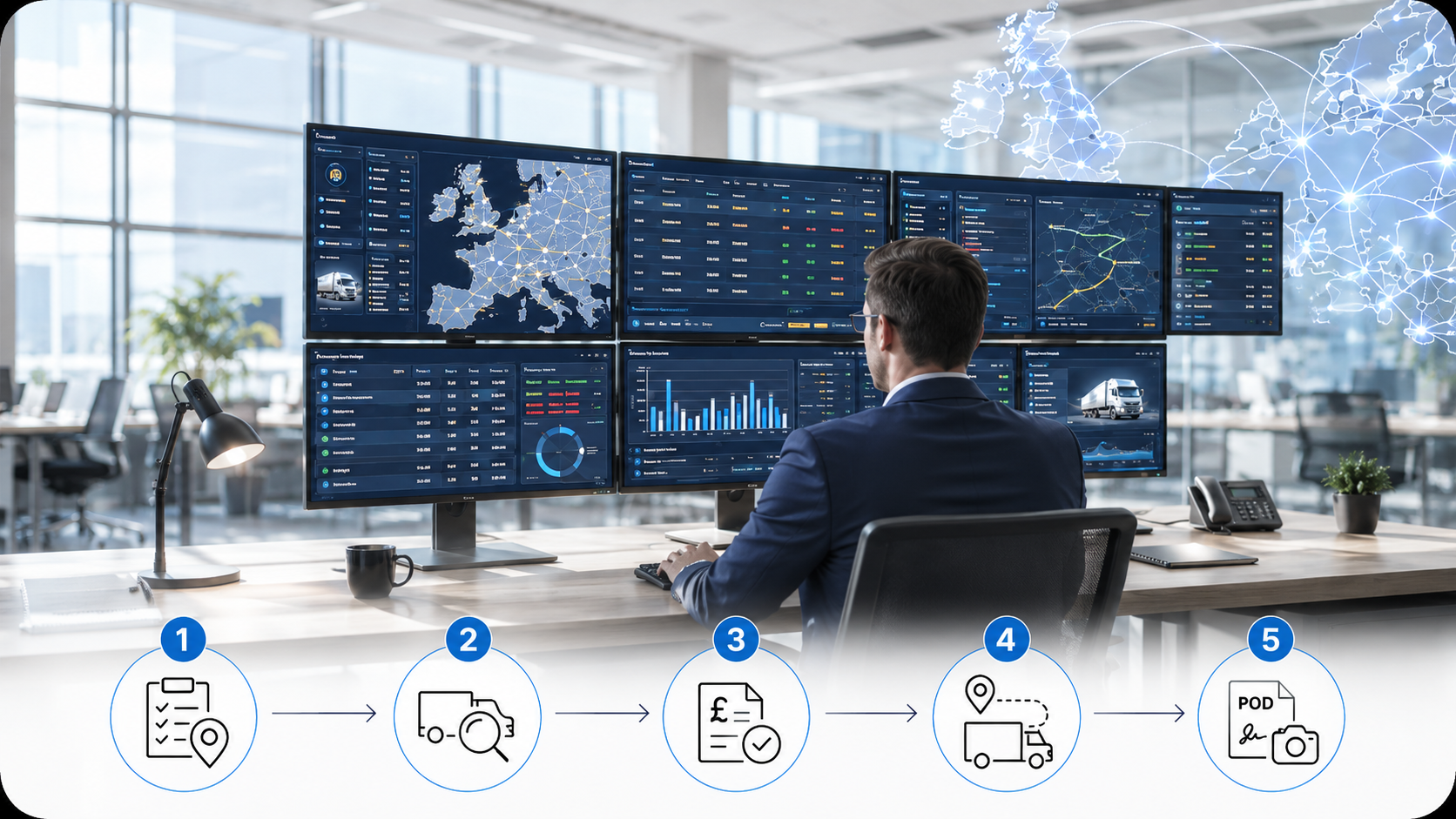 Viavera Logistics road freight process from enquiry to delivery with POD support